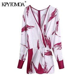 Women Fashion With Knot Printed Blouses Deep V Neck Long Sleeve Back Zipper Female Shirts Blusas Chic Tops 210420