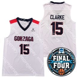 2021 Finals Four 4 Gonzaga Bulldogs College Basketball Jersey NCAA 15 Clarke White All Stitched and Embroidery Men Youth Size