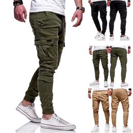 Men's Casual Outdooer Mulit Pocket Cargo Pants Streetwear Hip Hop Harem Pants Fitness Gym Jogger Sweatpants Y0927