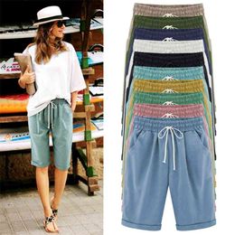 summer shorts for women 10 Colour women's with high waist cotton/loose short plus size 6XL bottoms 210719