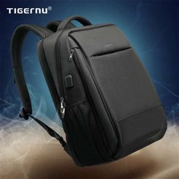 Tigernu Anti theft 15.6" Laptop Backpack Men 27L Large Capacity Waterproof Travel Backpack Bag Business Men Backpack School Bags 210929