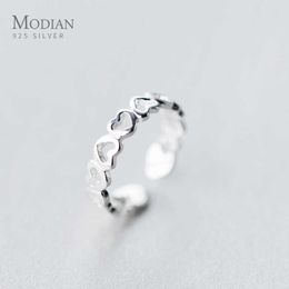 Minimalist Simple Stackable Heart Ring for Women 925 sterling Silver Adjustable Free Size Fine Jewelry 210707