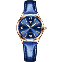 TRsoye marca vinho vermelho Dial Temperamento Womens assistir respirável pulseira de couro GRINKING Diamante senhoras relógios luminosa função wristwatches na moda