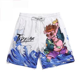 Man Summer Floral Printing Men Shorts Beach Breathable Quick Dry Loose Casual Style 210716