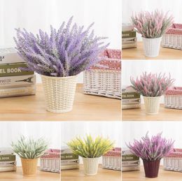 -5 Köpfe Romantische Provence Lavendel Kunststoff Blume Hochzeit Dekorative Vase für Wohnkultur Künstliche Blumen Getreide Weihnachten Gefälschte Pflanze