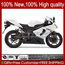 Motorcycle Bodywork For KAWASAKI NINJA ZX-6R ZX 6R 600CC 6 R ZX636 2005 2006 Body 7No.109 ZX 636 ZX-600 ZX600C ZX-636 600 CC 05-06 ZX600 ZX6R 05 06 OEM Fairing Kit pearl white