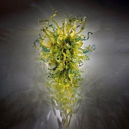 Spring Grass Dew Lamp Hand Blown Glass Wall Sconce Home Decor Light Green Color LED Bulbs 20 by 40 Inches Restaurant Lobby Hotel Lights