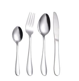 2021 NEW Sliver stainless steel Flatware Sets Dinner Knife Fork Spoon set 4-Piece Place Setting Service Dinnerware Sets