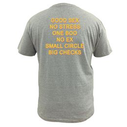 Designer Funny Good No Stress One Boo No Small Circle Big Checks T Shirt Letter Print TShirt Back EU Size Cotton Shirt