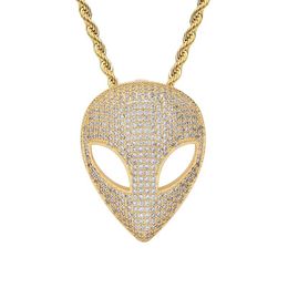 Hip Hop Claw Set + CZ Stone Bling Iced Out Solid Alien Pendants Necklaces For Men Rapper Jewelry Drop Pendant