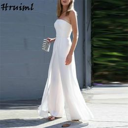 Jumpsuits Summer Clothes for Women White Strapless High Waist Patchwork Elegant Woman Fashion Casual Ladies 210513