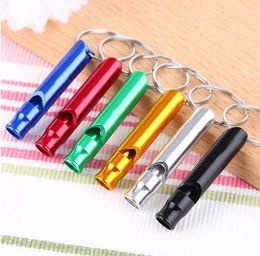 Metal Whistle Keychains Portable Self Defence Keyrings Rings Holder Car Key Chains Accessories Outdoor Camping Survival Mini Tools Promotion Gift Wholesale