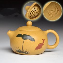 Classic Tea Pot Purple Clay Xi shi Teapots ore beauty lotus kettle 188 Ball hole filter Handmade Customized gifts 200ml