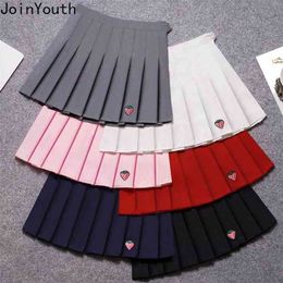 Joinyouth Pleated Skirt Summer Womens High Waist Embroidery Mini Faldas Fashion Slim Casual Tennis Skirts School 7b015 210708