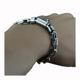 S925 Sterling Silver Vintage Single Lock Clasp Men Bracelet For Fine Jewelry 925 Solid Thai Silver O Chain Bangle Male Punk Box Chains