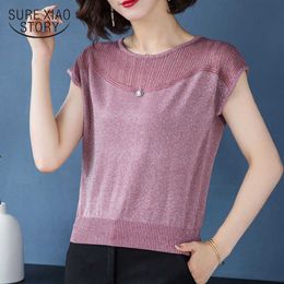 Spring and Summer Thin Bottoming Sling Street Wear Women Clothing Ice Silk Knit Vest Tops White Shirts Bat Tops 9793 210527