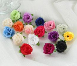 3cm Mini Rose Cloth Artificial Flower DIY Head For Wedding Party Home Room Decoration