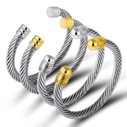 Luxury Brand Multi Twisted Cable Wire Bangle For Women Fashion Gold Cuff Men Bracelet Vintage Simple Designer Pulseiras