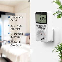 Timers 20 Group Setting 220V EU US UK Plug Kitchen Timer Electronic Digital Switch Outlet Week Cyclic Programme Socket