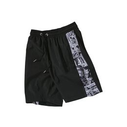 Men Loose Drawstring Beach Shorts Summer Casual Short Hip Hop Anime Champ Oversized Basketball Sweatpants 5XL 210806