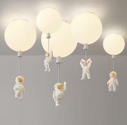 Wall Lamps Cute Astronaut Chandelier Lovely Creative Glass Lights Bar Coffee Shop Iron Droplight Children Room Lamp Frosted