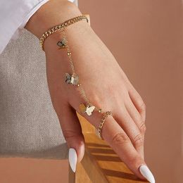 Cute Golden Butterfly Bracelet For Women Unusual Chain Bracelets On Hand Designed Fashion Jewellery 2021 Trend Gifts Link,