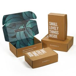 custom kraft mailer boxes Australia - Gift Wrap 500Pcs Lot Kraft Mailer Boxes Recycled Brown Cardboard Box Printed Large Packaging Custom Size With Logo