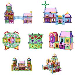 Parent-child Magnetic Puzzle Assembly Building Blocks Toy DIY Assembly Colour Magnetic Bar Magnetic Creative Building Blocks Q0723