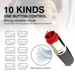 Eggs Man Nuo Mini Bullet Vibrator Lipstick Vagina Massage Sex Toys Orgasm Vaginal Licking 2 In 1 Portable Toy for Women 1124