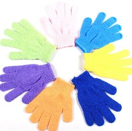 Exfoliating Bath Glove Five fingers Bath bathroom accessories nylon bath gloves Bathing supplies products DHL Free