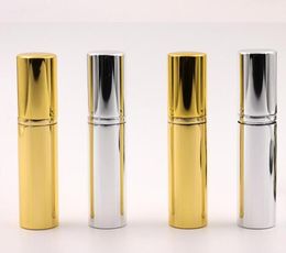 200PCS Brilliant Gold Silver 5ml Refillable Portable Mini perfume bottle &Traveler Aluminum Spray Atomizer Empty Parfum Container