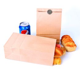 50pcs Paper Bag Brown Kraft Gift Cards Packing Biscuits Candy Food Cookie Nuts Snack Baking Package Bags w01