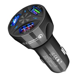 New Arrival QC 3.0 Fast Car Charger 3 Ports USB Qick Charge Cigarette Lighter For Samsung Huawei Xiaomi iPhone