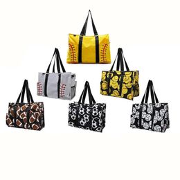 2021 squre baseball stitching Tote Bag All Purpose Organizer Large Utility Spring Pattern