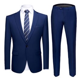 Mens Suits Set Royal Blue Formal Prom Suits with Pants Party Wedding Tuxedo Suit Men Slim Fit Business Casual Suit Male 6XL 210524
