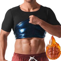 Sauna Suit for Men Sweat Workout Waist Trainer Vest Weight Loss Body Shaper Heat Trapping Shirt Slimming Seamless Underwear Top