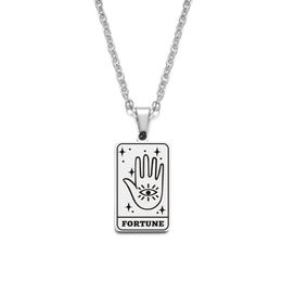Stainless Steel Cards Pendant Necklace Fortune Divination Jewellery Factory price expert design Quality Latest Style Original Status