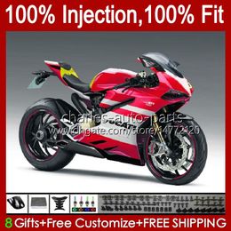 OEM Red white new Body For DUCATI Panigale 899-1199 899R 1199R 12-16 Bodywork 44No.106 899S 1199S 2012 2013 2014 2015 2016 899 1199 S R 12 13 14 15 16 Injection Mold Fairing