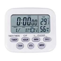Timers Digital Alarm Clock Timer Temperature Guage Hygrometer Calendar Date Count Down 2 Alarms Snozze 24/24 Hours C7AC