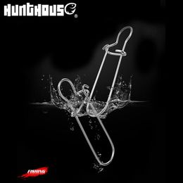 Hunthouse Fishing Accessories Connector 30Pcs Fast Clip Lock Safety Pin Stainless Steel Snaps Fishhook Swivel Solid Rings Hooks