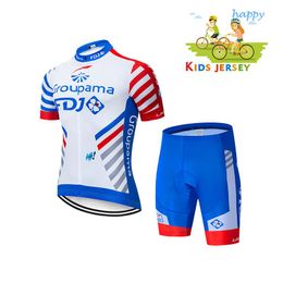 Children's Cycling Clothes 2021 FDJ Short Sleeves Summer Children MTB Bicycle Clothing Quick-Dry Boy/Girl Jersey Set Racing Sets