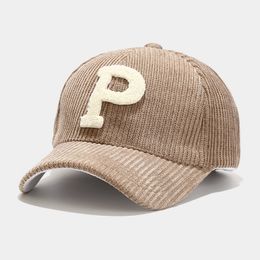 Autumn Winter Outdoor Baseball Caps Lettp P Embroidery Men's Women's Snapback Hat Adjustable Cool Casual Caps Unisex