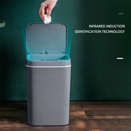 Smart Sensor Trash Can Electronic Automatic Household Bathroom Toilet Waterproof Narrow Seam 211215