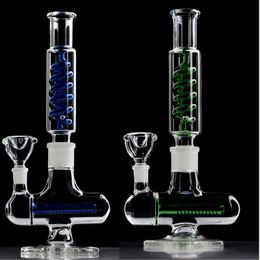 Gravity Glass Bong Hookahs Recycler dab Rigs Freezable coil Smoke Glass Pipe Water Bongs With 14mm Glass Bowl