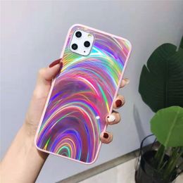 Rainbow Pattern Phone Cases TPU+PC+Acrylic Mobile Phones Case Cover For iPhone 13 12 Mini 11 Pro Max X Xs Xr 7 8 6S Plus Samsung S21Ultra A52 A72