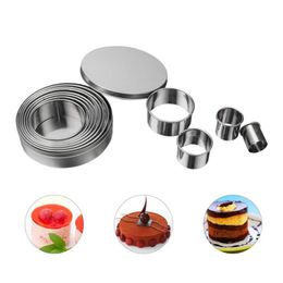 Cake Tools 14Pcs/Set Round Shape Cutting Molds Stainless Steel Mousse Ring Cutter Tool High Quality 40