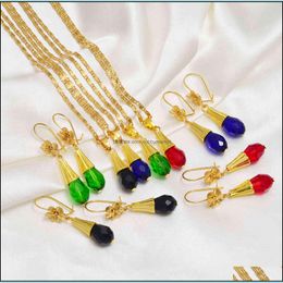 Bracelete, brincos colar conjuntos de jóias anniyo flor havaiana colorido cristal pingente guame micronésia chuuk kiribati presente africano gota d