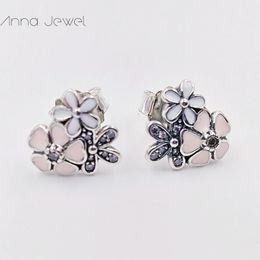 Hot designer jewelry Authentic 925 Sterling Silver LOVE Stud Earring Original Box for Pandora Poetic Blooms Earrings luxury women Valentine day gift #290686ENMX
