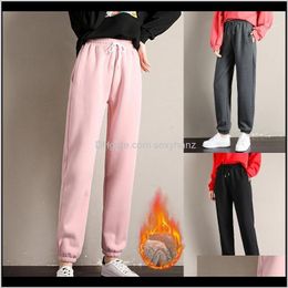 Womens Pants Capris Winter Fleece Sweatpants Women Thick Warm Workout Gym Trousers Solid Joggers Female Sport Running Pantalones Mujer Bhhvm