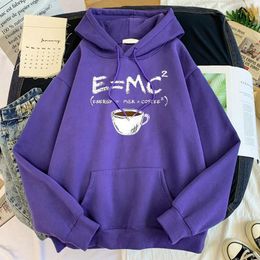 Hoodies dos homens moletom E = MC2 Energy = Leite * Café Café secreto Suéter macho venda solta hoodie harajuku para fleece tracksu confortável